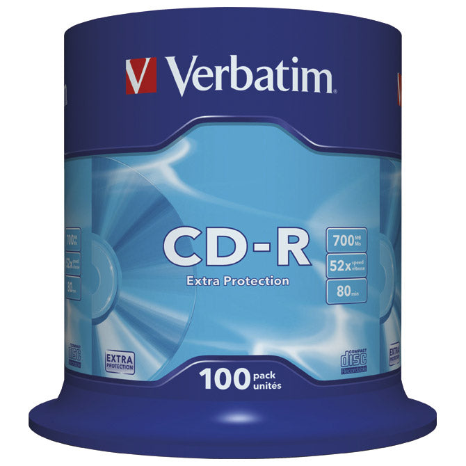 CD-R 700/80 52X SPINDL EKSTRA ZAŠČITA PK100 VERBATIM 43411