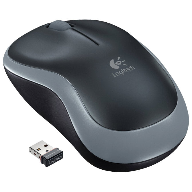 Miška usb 3 gumbi optični brezžična m185 logitech sivo/črni blister