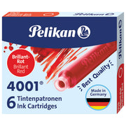 Patrone za nalivno pero pk6 4001 pelikan 301192 rdeča