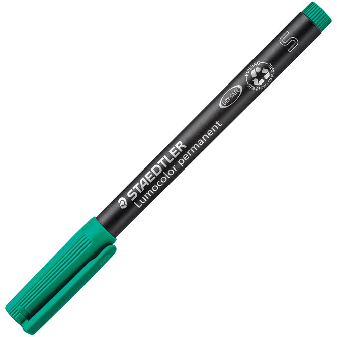 MARKER PERMANENTNI 0,4MM RECIKLIRANI LUMOCOLOR STAEDTLER 313-5 ZELENI