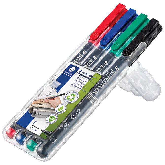 PERMANENTNI MARKER 0,6MM PK4 RECIKLIRANI LUMOCOLOR STAEDTLER 318 WP4