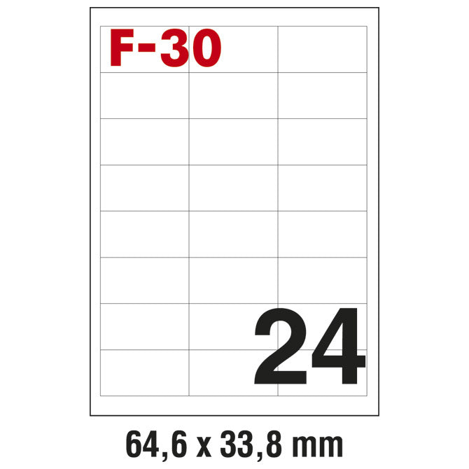 ETIKETE ILK  64,6X33,8MM PK100L FORNAX F-30