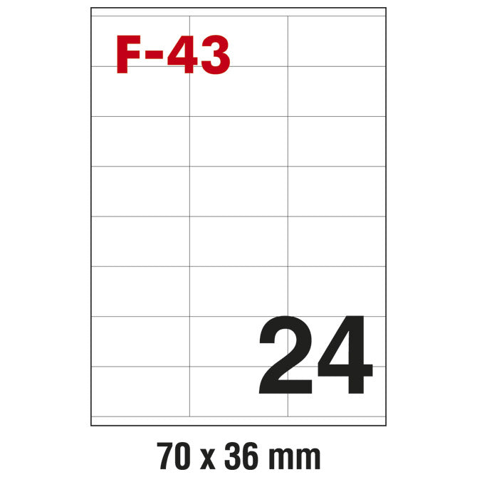 ETIKETE ILK  70X36MM PK100L FORNAX F-43