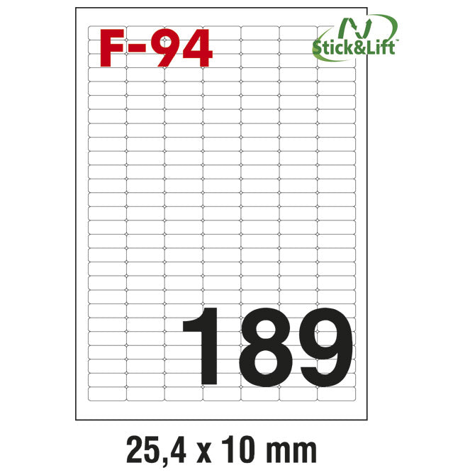 ETIKETE ILK  25,4X10MM ODLJEPLJIVE PK100L FORNAX F-94
