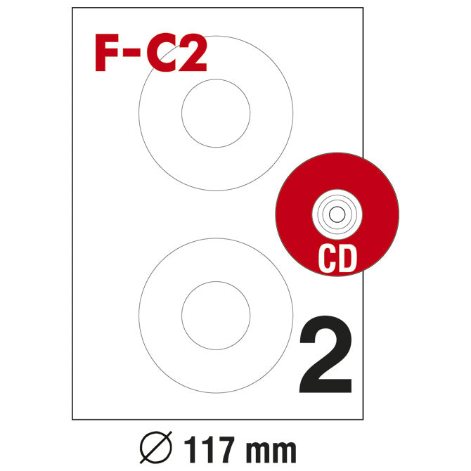ETIKETE ILK ZA CD/DVD FI-117MM PK100L FORNAX F-C2