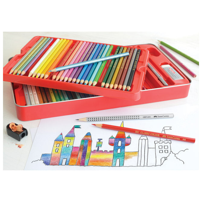 Barvice lesene 60barv kovinska škatla faber castell 115894