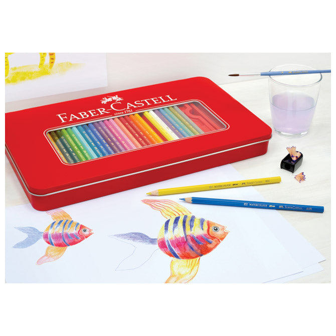 Barvice lesene 60barv kovinska škatla faber castell 115894