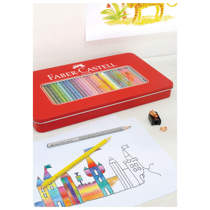 Barvice lesene 60barv kovinska škatla faber castell 115894