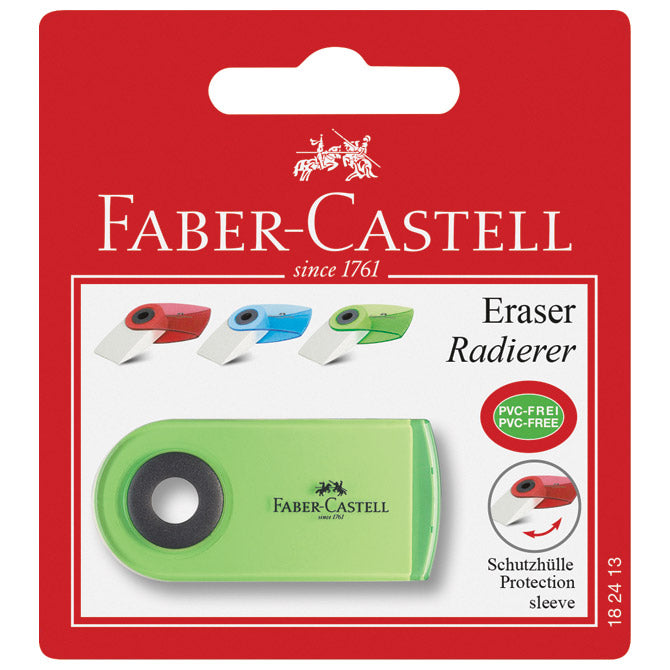 PLASTIČNA RADIRKA SLEEVE MINI FABER CASTELL 182413 BELO/PROZORNO SORTIRANO BLISTER-EOL!!