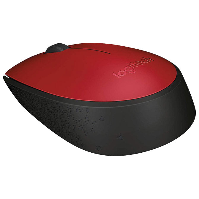 MIŠ USB 3 TIPKE OPTIČNI BREZŽIČNI M171 LOGITECH RDEČA/ČRNA BLISTER