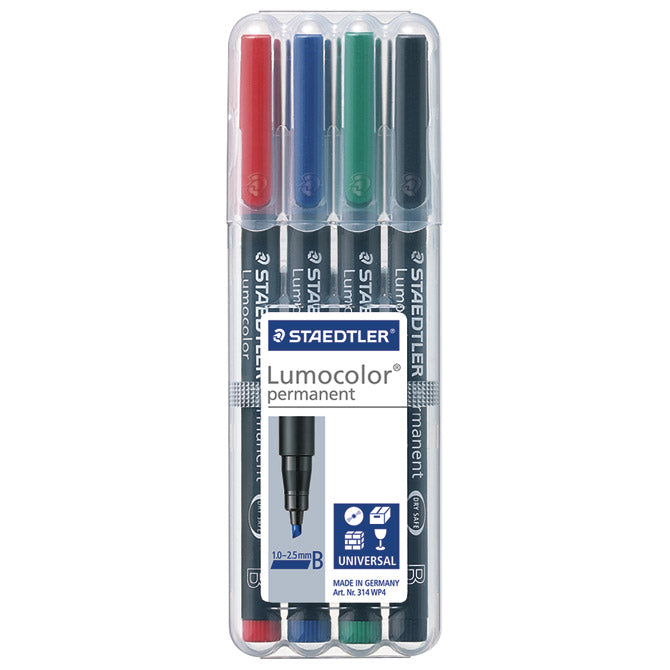 OZNAČEVALEC TRAJNI 1-2,5MM PK4 RECIKLIRANI LUMOCOLOR STAEDTLER 314 WP4