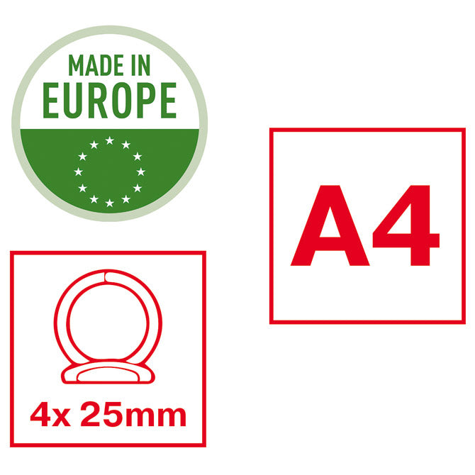 Mapa shranjevanja 4ringa-fi25mm/hrbet-35mm a4 vivida esselte 14458 rumena