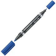 Marker permanentni dvostranski 0,6 in 1,5 mm lumocolor staedtler 348-3 moder