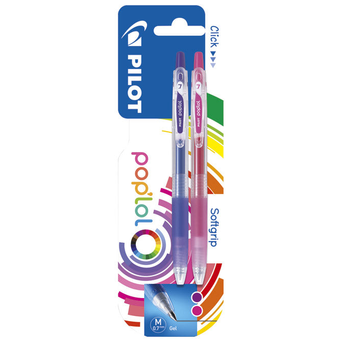 Roler gel 0,7mm pop`lol pk2 pilot ljubičasto/rozi blister!!