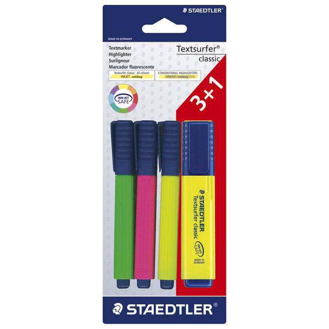Marker 1-5mm klasični staedtler 364 a bk4d 3barve (3 plus 1gratis) blister