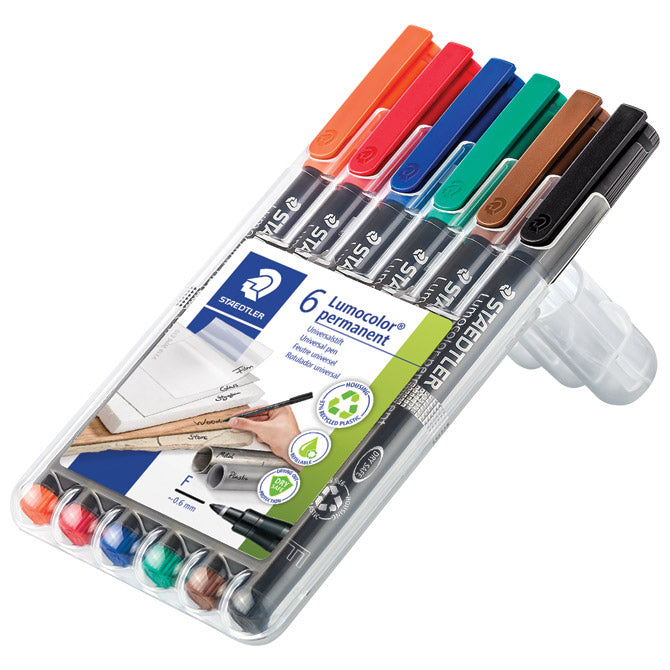 TRAJNI MARKER 0,6MM PK6 RECIKLIRANI LUMOCOLOR STAEDTLER 318 WP6