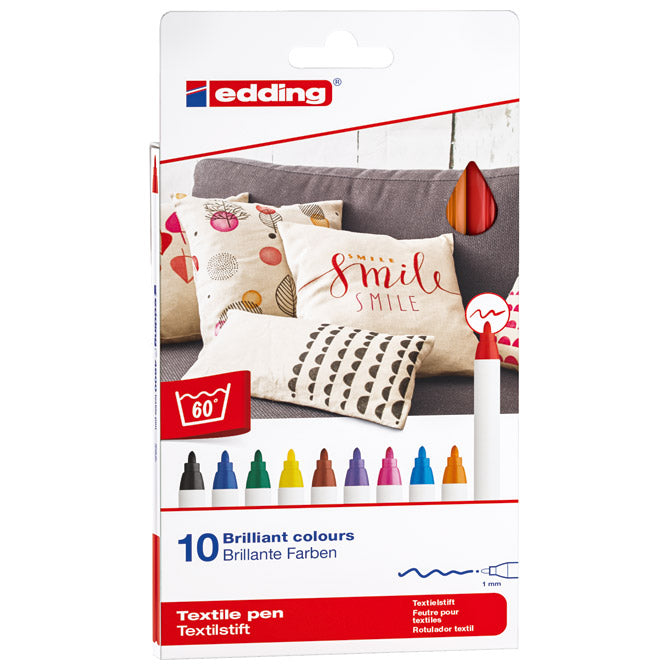 FLUMASTER ZA TEKSTIL 1MM 10BARV PK10 EDDING 4600 BLISTER