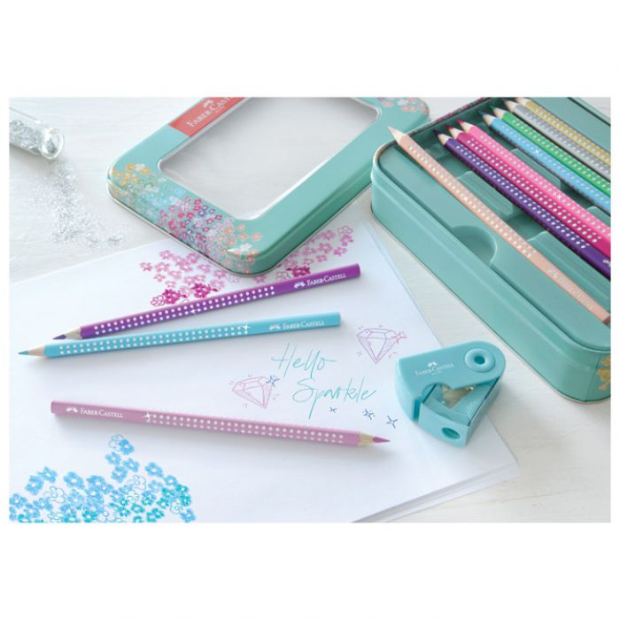 BOJE DRVENE  20BOJA SPARKLE PLUS ŠILJILO SLEEVE MINI METALNA KUTIJA FABER-CASTELL 201641
