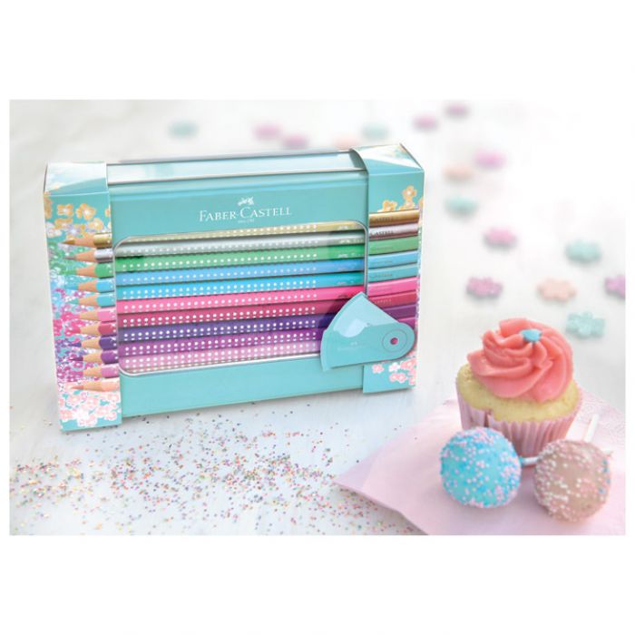 BOJE DRVENE  20BOJA SPARKLE PLUS ŠILJILO SLEEVE MINI METALNA KUTIJA FABER-CASTELL 201641