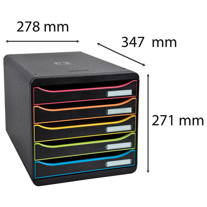 KUTIJA S  5 LADICA (RUB SORT BOJE) EXACOMPTA 309914D CRNA
