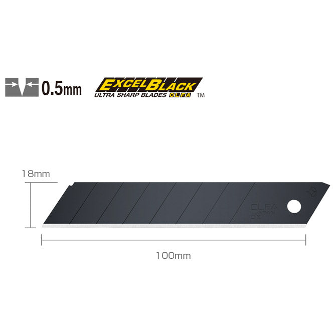 NOŽ ZA SKALPEL 18MM PK10 OLFA LBB-10B CRNI BLISTER
