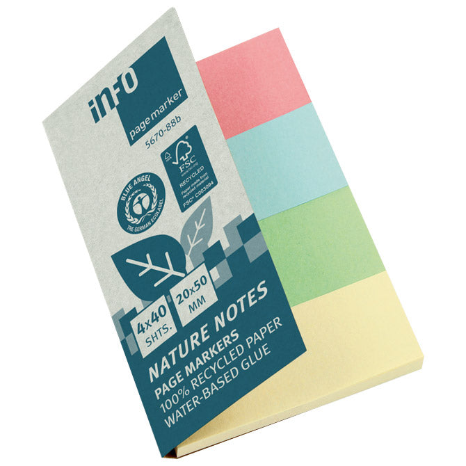 ZASTAVICA 20X50MM 4BARVEX40L PAPIR NATURE GLOBAL NOTES 5670-88B SORTIRANO BLISTER