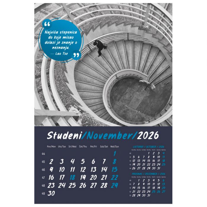 KALENDAR "ZRNCE MUDROSTI 2026" 13 LISTOVA, SPIRALA