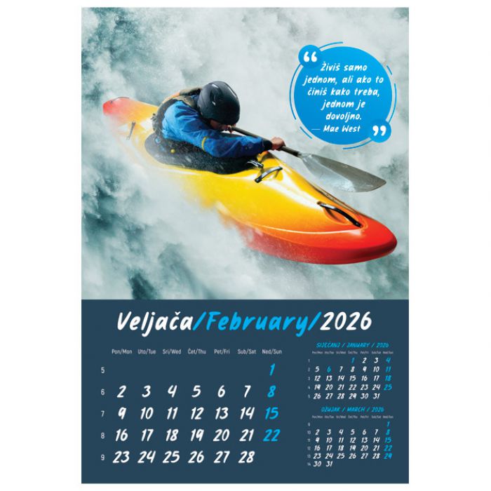 KALENDAR "ZRNCE MUDROSTI 2026" 13 LISTOVA, SPIRALA