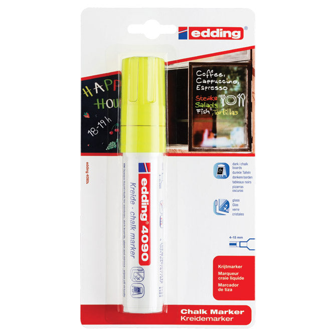 Marker-kreda za staklo 4-15mm edding 4090/1 neon žuti blister