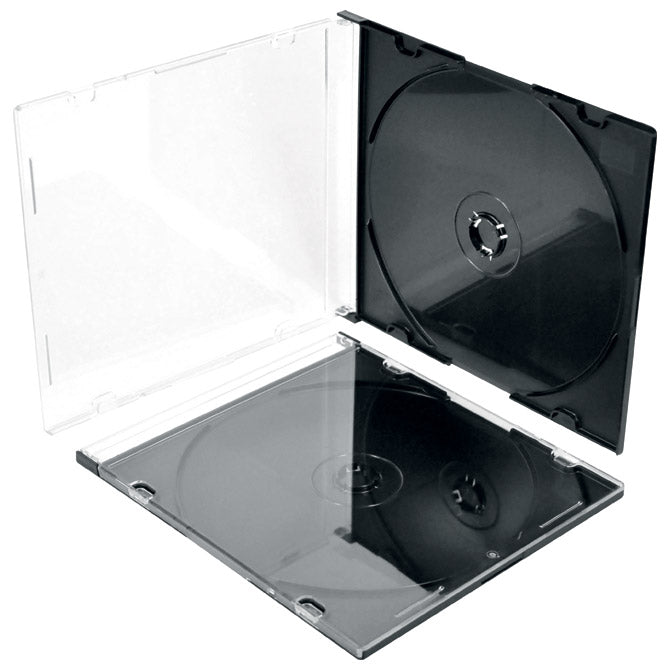 ŠKATLICA ZA 1 CD PVC SLIM PROZORNA/ČRNA