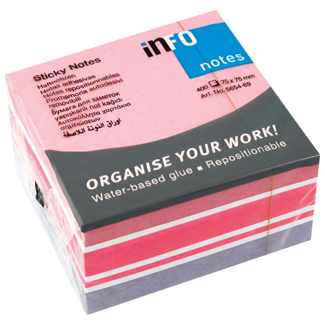 BLOK SAMOLJEPLJIV KOCKA 75X75MM 400L GLOBAL NOTES 5654-69 SORTIRANO