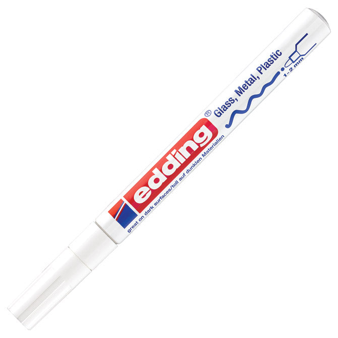 Marker permanentni sijajni lakirajoči 1-2mm edding 751 beli