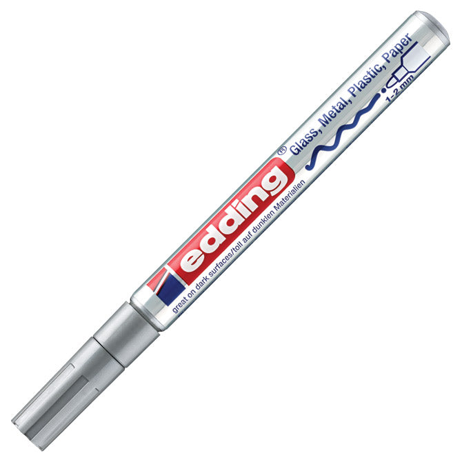 Marker trajni sijajni lakirajoči 1-2mm edding 751 srebrni