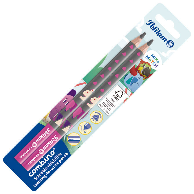 OLOVKA GRAFITNA B COMBINO PK2 PELIKAN 811170 SIVA/ROZA BLISTER