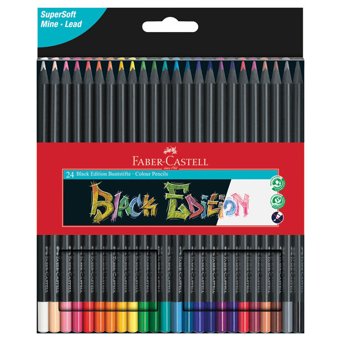 Boje drvene 24boje trokutaste black edition faber castell 116424 blister