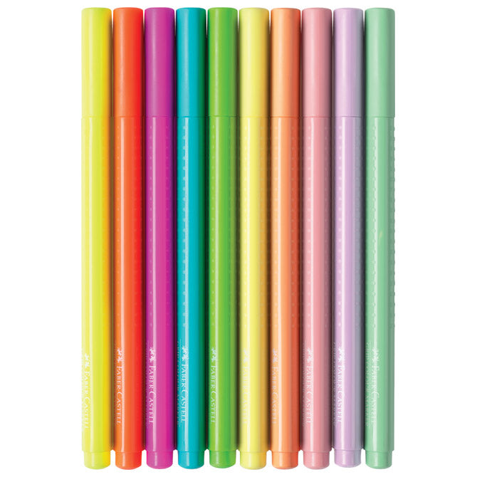 Flomaster školski  10boja grip neon plus pastel faber castell 155312 blister