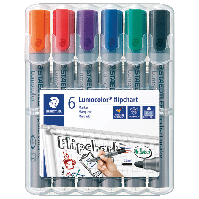 Marker flipchart 2mm pk6 lumocolor staedtler 356 wp6 sortirano