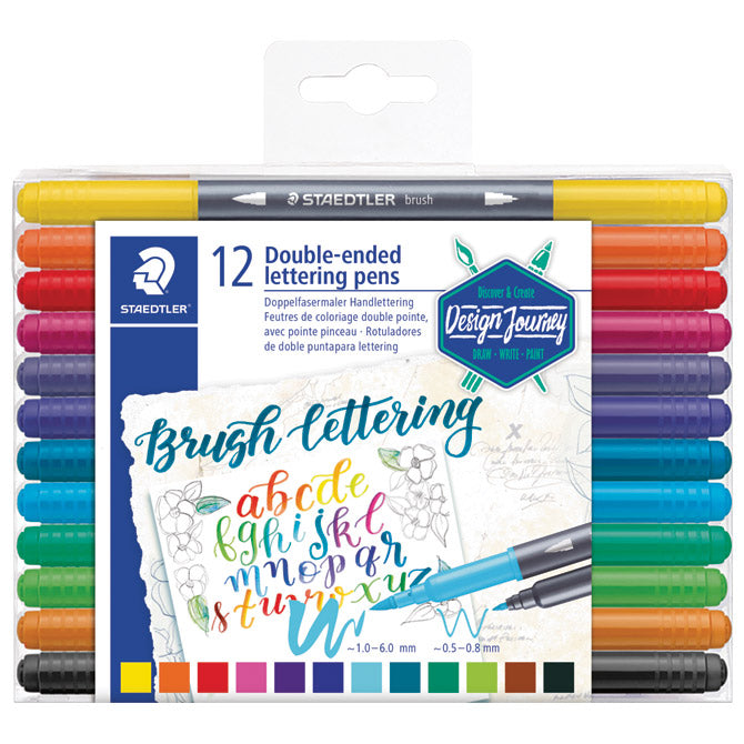 FLOMASTER BRUSHPEN 12BOJA OBOSTRANI S 2 VRHA DESIGN JOURNEY STAEDTLER 3004 TB12 BLISTER