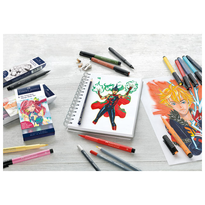FLOMASTER PITT ARTIST  6 BARV MANGA SHONEN FABER CASTELL 167157 BLISTER
