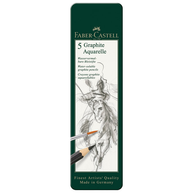 SVINČNIK GRAFITNI PK5 V KOVINSKI ŠKATLI AQUARELLE FABER CASTELL 117805