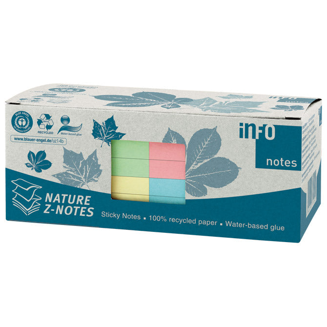 Samolepilni blok "Z" 75x75mm 12x100L Nature Global Notes 5644-88box sortirano