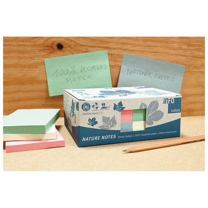 Samolepilni blok 125x75mm 12x100l nature global notes 5655-88box sortirano