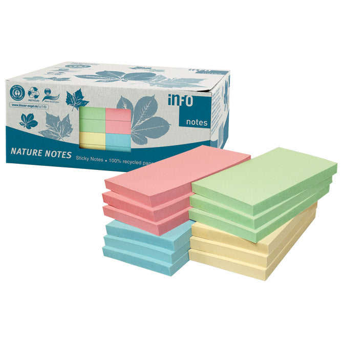 Samolepilni blok 125x75mm 12x100l nature global notes 5655-88box sortirano