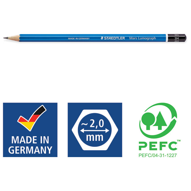 OLOVKA GRAFITNA 3H MARS LUMOGRAPH STAEDTLER 100-3H!!