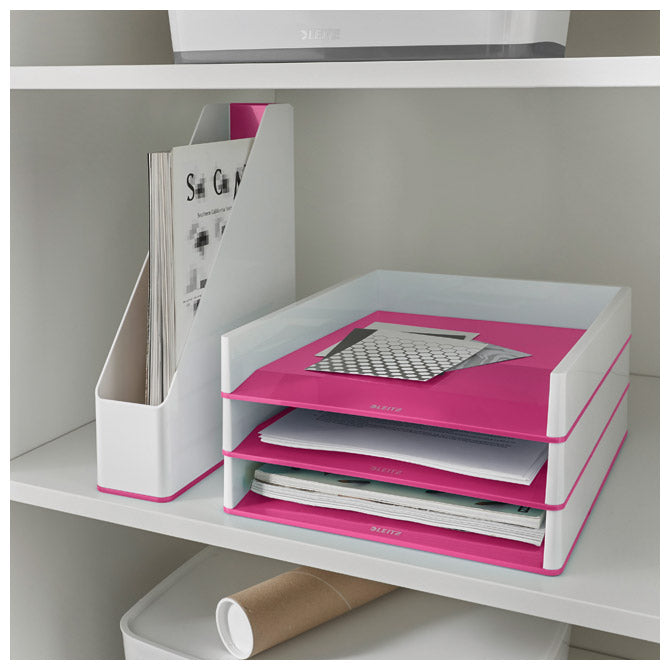 Ladica za spise wow leitz 53611023 bijelo-roza