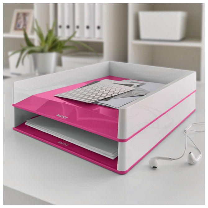 Predalnik za spise wow leitz 53611023 belo-roza