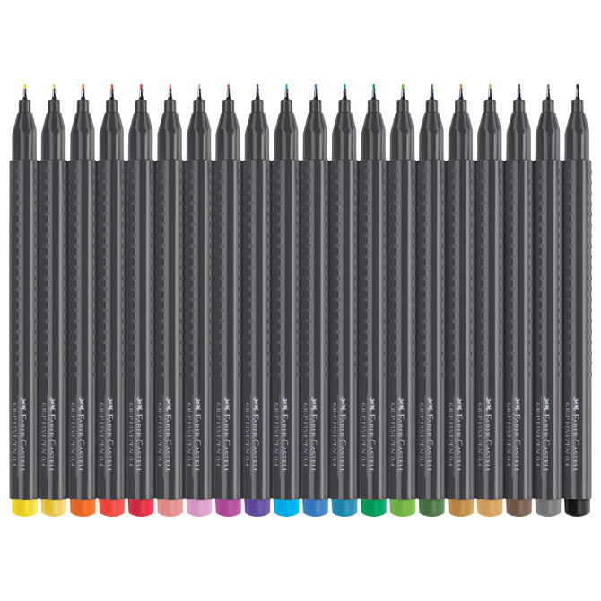 Flomaster fineliner 0,4mm grip 20barv faber castell 151620 sortirano blister