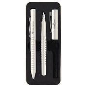 SET SVINČNIK KEMIČNI PLUS NALIVNIK GRIP 2010 HARMONY V KOVINSKI ŠKATLI FABER CASTELL 201527 BELA