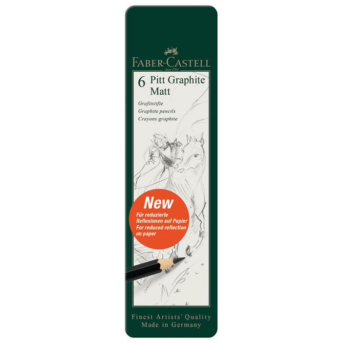 SVINČNIK GRAFITNI PK6 V KOVINSKI ŠKATLICI PITT GRAPHITE MATT FABER CASTELL 115207