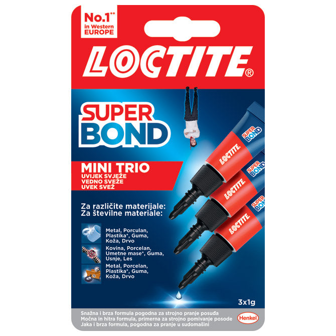 Ljepilo trenutačno  1g pk3 loctite super bond mini trio henkel 2733331 blister